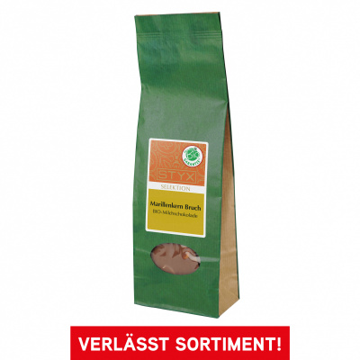 BIO-Milchschokoladenbruch mit gerösteten Marillenkernen   