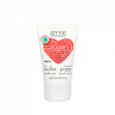 poppy hand cream 30ml - heart and thank you edition