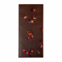 BIO-Edelbitterschokolade mit Rosenblüten 100g