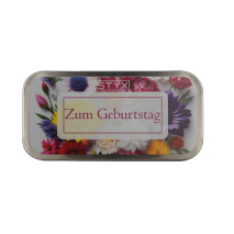 Metalletui Zum Geburtstag - bunte Blumen