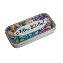 Metalletui Alles Liebe - Pfauenfedern