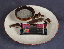 BIO-Edelbitterschokolade gefüllt mit Mohn-Powidl-Ganache